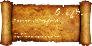 Oszter Árpád névjegykártya