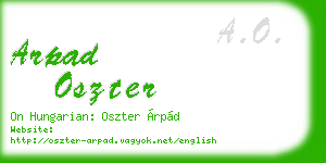 arpad oszter business card